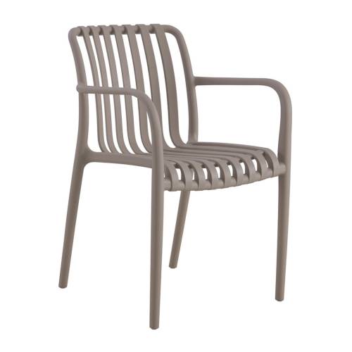 MODA Πολυθρόνα Στοιβαζόμενη PP - UV Protection Απόχρωση Mocha Ε-00025203 Ε3800,30