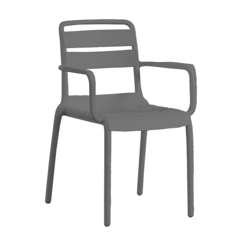 SERENATA Πολυθρόνα Στοιβαζόμενη, PP-UV Ανθρακί Ε-00025459 Ε3807,1W