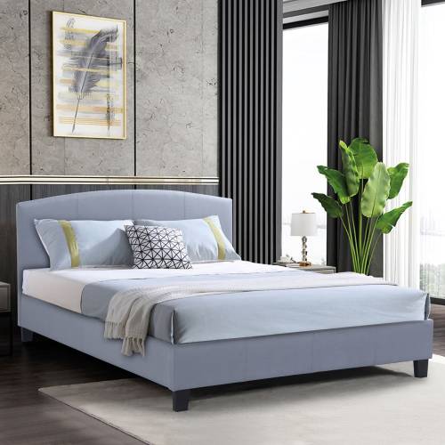 ODEON Κρεβάτι Διπλό για Στρώμα 150x200cm, Ύφασμα Γκρι Ε-00025594 Ε8806,21