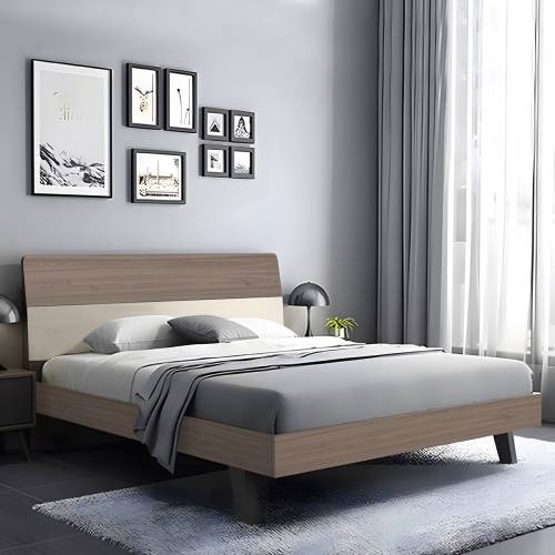 VANITY Κρεβάτι Διπλό, για Στρώμα 160x200cm, Απόχρωση Sonoma Oak-Cream Ε-00026060 Ε7350,2