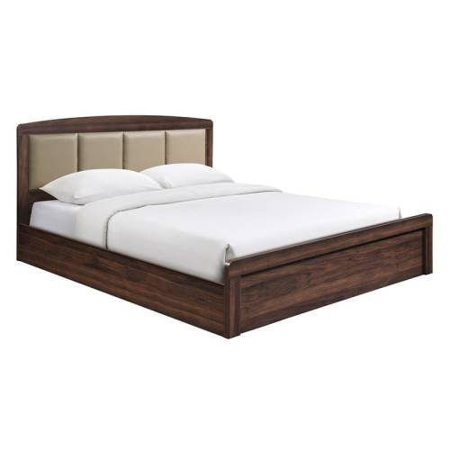 CALIBER Κρεβάτι Διπλό για Στρώμα 160x200cm, Απόχρωση Καρυδί, Κεφαλάρι Pu Μπεζ Ε-00025706 Ε7386,2