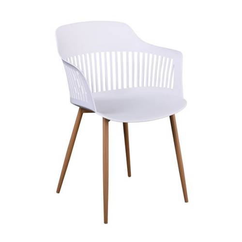 LOUISE Πολυθρόνα Μέταλλο Βαφή Φυσικό, PP-UV Άσπρο (εκτός συσκευασίας) Ε-00024345 ΕΜ165,Ν1W