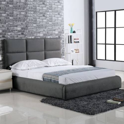 MAXIM Κρεβάτι Διπλό, για Στρώμα 180x200cm, Ύφασμα Σκούρο Γκρι Ε-00024900 Ε8079