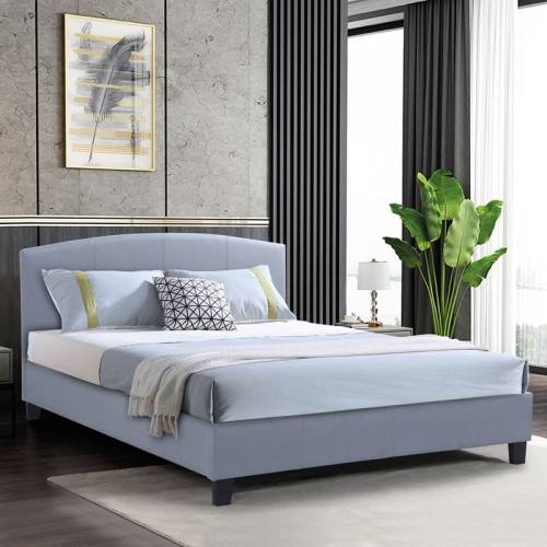 ODEON Κρεβάτι Διπλό για Στρώμα 140x190cm, Ύφασμα Γκρι Ε-00025593 Ε8806,11