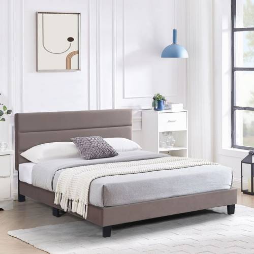 PRIMO Κρεβάτι Διπλό για Στρώμα 150x200cm, Ύφασμα Cappuccino, με Κεφαλάρι πολλαπλών θέσεων Ε-00025591 Ε8805,21