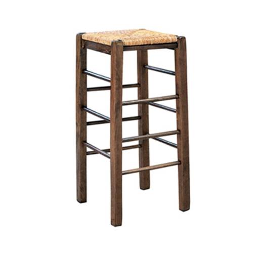 ΤΑΒΕΡΝΑΣ Σκαμπό BAR, Οξιά Εμποτισμός Καρυδί, Κάθισμα Ψάθα Ρ-00003290 Ρ977,Ε2