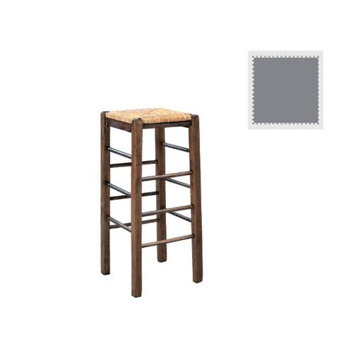 ΤΑΒΕΡΝΑΣ Σκαμπό BAR, Οξιά Βαφή Εμποτισμός Λάκα Γκρι, Κάθισμα Ψάθα Ρ-00024000 Ρ977,Ε10