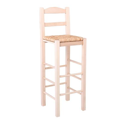 ΣΙΦΝΟΣ Σκαμπό BAR με Πλάτη, Οξιά Εμποτισμός Φυσικό, Κάθισμα Ψάθα Ρ-00025487 Ρ980,Ε1