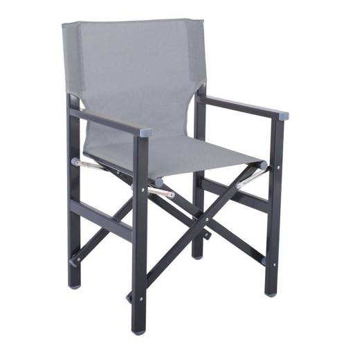 Σκηνοθέτη Πολυθρόνα, Αλουμίνιο Ανθρακί (1,2mm), Textilene Γκρι (Μονοκόμματο), Πτυσσόμενη Ε-00024645 Ε2601,6Μ