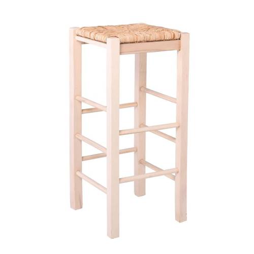 ΤΑΒΕΡΝΑΣ Σκαμπό BAR, Οξιά Εμποτισμός Φυσικό, Κάθισμα Ψάθα Ρ-00014292 Ρ977,Ε1