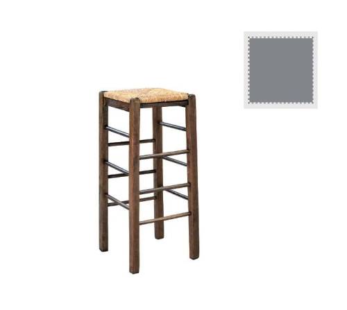 ΤΑΒΕΡΝΑΣ Σκαμπό BAR, Οξιά Βαφή Εμποτισμός Λάκα Γκρι, Κάθισμα Ψάθα Ρ-00024000 Ρ977,Ε10