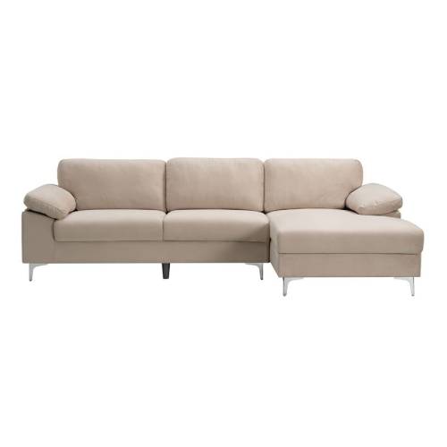 ALEX Καναπές Σαλονιού Καθιστικού Αριστερή Γωνία, Ύφασμα Μπεζ Velure Ε-00026668 Ε966,50
