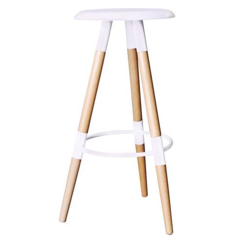 ART Σκαμπό BAR, Ξύλο Φυσικό, PP Άσπρο Ε-00014733 Ε507,1