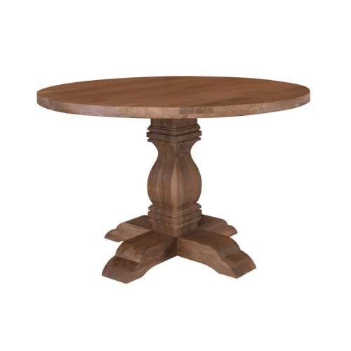 ATLAS Τραπέζι Ροτόντα Τραπεζαρίας, Ξύλο Mango, Απόχρωση Smoke Walnut Ε-00026548 ΕΑ7501,1