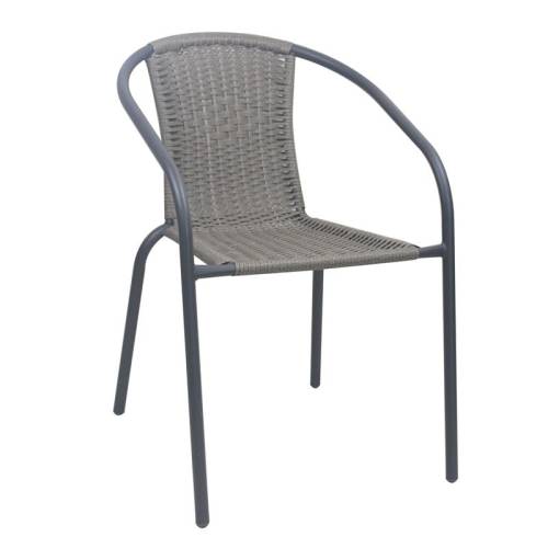 BALENO-W Πολυθρόνα Στοιβαζόμενη, Μέταλλο Βαφή Ανθρακί, Wicker Mixed Grey Ε-00025907 Ε2401,30
