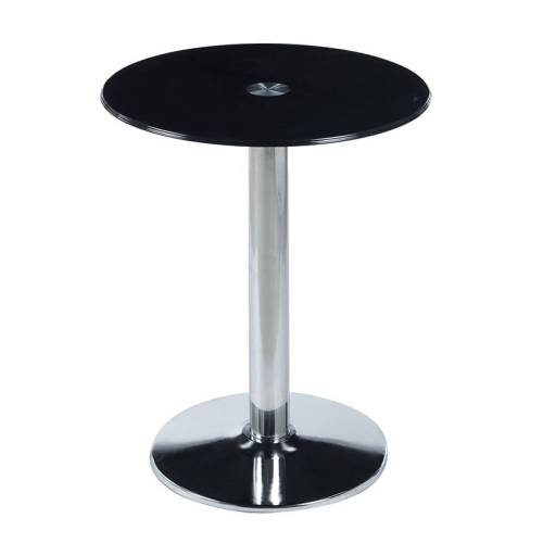 BITT Βοηθητικό Τραπεζάκι Σαλονιού - Καθιστικού, Χρώμιο - Γυαλί Tempered Μαύρο Ε-00025623 ΕΜ121,Β