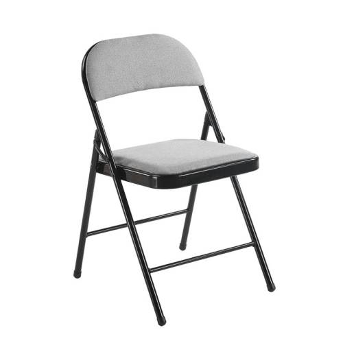 BRENDA Καρέκλα Πτυσσόμενη, Μέταλλο Βαφή Μαύρο, Ύφασμα Γκρι Ε-00026625 Ε5570,1