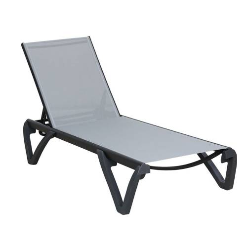 CAPRI K/D Ξαπλώστρα Αλουμίνιο Μαύρο, PP-UV Μαύρο - Textilene Γκρι Ε-00026084 Ε3383,1