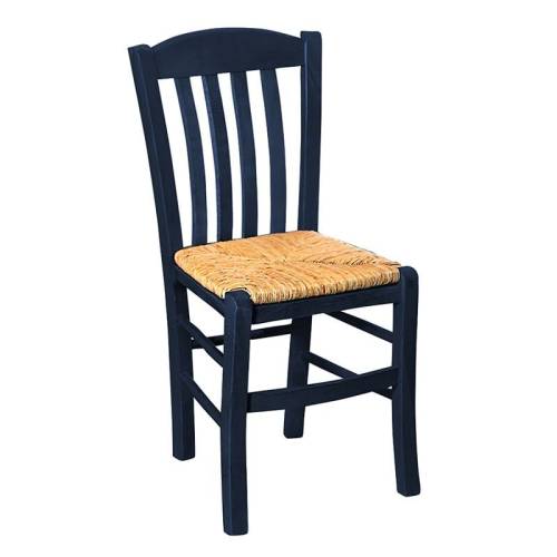 CASA Καρέκλα Οξιά Βαφή Εμποτισμού Ανιλίνη Μπλε, Κάθισμα Ψάθα Ρ-00025622 Ρ966,Ε3