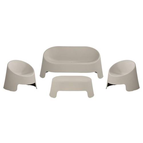 COLT Set Κήπου Καθιστικό: Τραπεζάκι + Καναπέ 2θέσιο + 2 Καρέκλες, PP-UV Γκρι Ε-00026335 Ε3210,S1