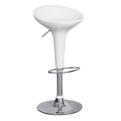 DISCO Σκαμπό BAR, Βάση Χρώμιο, ABS Άσπρο,Ρυθμιζόμενο Ύψος Περιστρεφόμενο Ε-00005349 Ε248,1