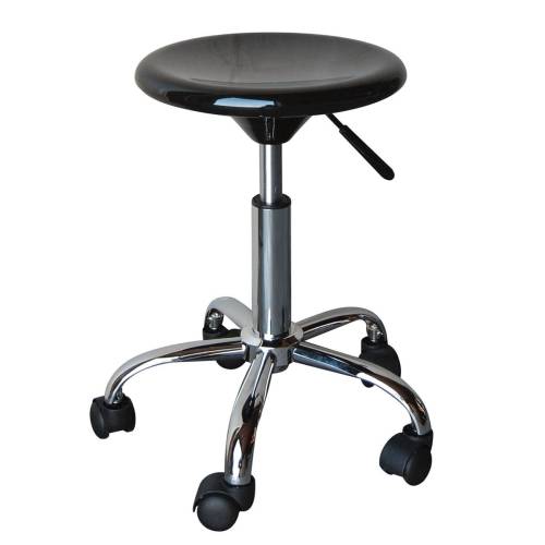 GLORY Σκαμπό, Βάση Χρώμιο, ABS Μαύρο, Ρυθμιζόμενο Ύψος, Περιστρεφόμενο, Τροχήλατο Ε-00006563 ΕΜ408