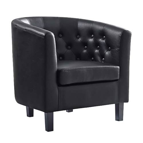 BOGA Button Πολυθρόνα Σαλονιού Καθιστικού, Pvc Μαύρο Ε-00017553 Ε7129,1