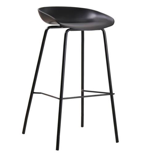 PENTOS Σκαμπό BAR, Μέταλλο Βαφή Μαύρο, PP Μαύρο Ε-00019114 Ε511,1