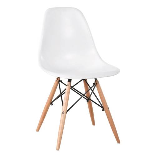 ART Wood Καρέκλα Τραπεζαρίας – Κουζίνας, Πόδια Οξιά, Κάθισμα PP Άσπρο - Πλήρως K/D Ε-00020600 ΕΜ123,1KD