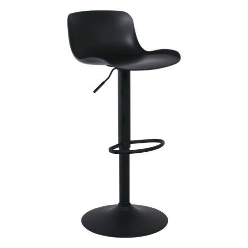 MOSS Σκαμπό BAR με Πλάτη, Μέταλλο Βαφή Μαύρο, PP Μαύρο, Ρύθμιση Ύψους, Περιστρεφόμενο Ε-00021260 ΕΜ200,1