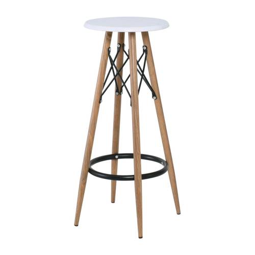 MACK Σκαμπό BAR, Μέταλλο Βαφή Φυσικό, Κάθισμα Απόχρωση Άσπρο Ε-00021321 ΕΜ9799,1