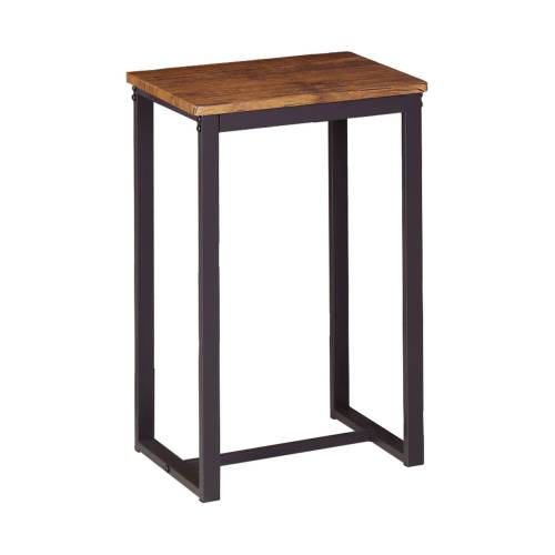 HENRY Σκαμπό BAR, Μέταλλο Βαφή Σκούρο Καφέ, Κάθισμα Απόχρωση Καρυδί Ε-00022130 ΕΜ9795,Β