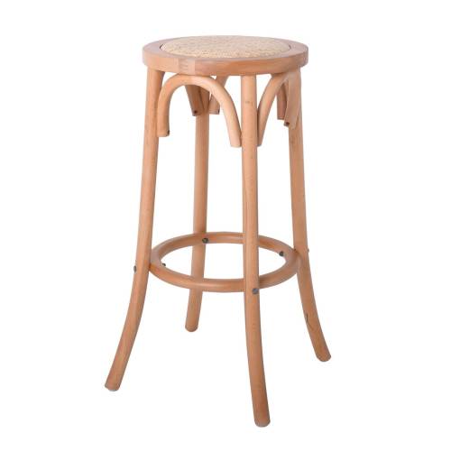 VIENNA Σκαμπό BAR, Ξύλο Οξιά Απόχρωση Φυσικό, Κάθισμα Ψάθα Ε-00022623 Ε7023,3