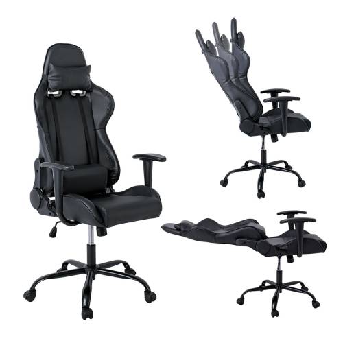 BF8350 Gaming Πολυθρόνα Γραφείου, Ανάκλιση Πλάτης έως 90°, Pu Μαύρο Ε-00022891 ΕΟ578