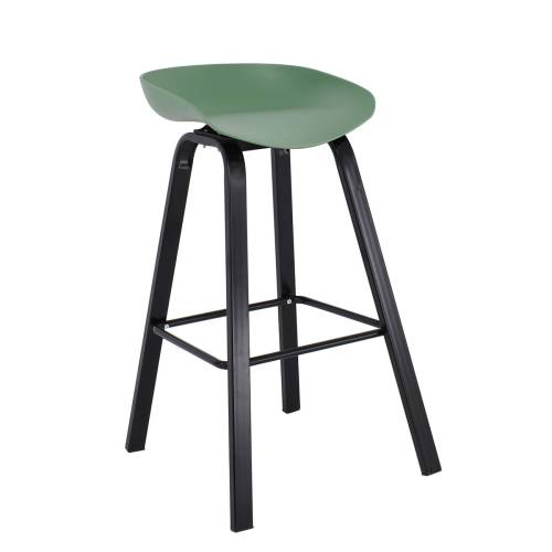 PENT Σκαμπό Bar, Μέταλλο Βαφή Μαύρο, PP Πράσινο Ε-00025212 ΕΜ1531,6