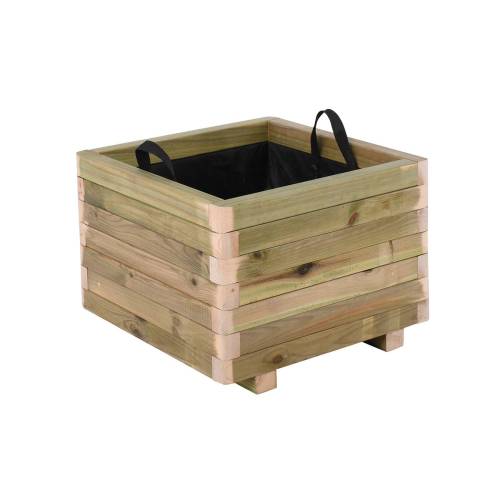 FLOWER POT WOOD Γλάστρα, Εμποτισμού Pine, Απόχρωση Φυσικό, 50x50x36cm Ε-00025416 Ε2232