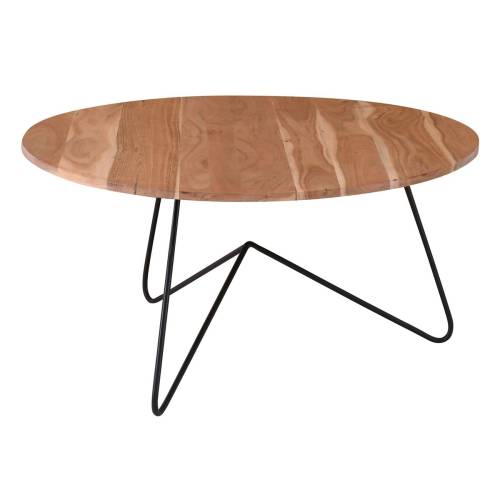 BORAL-W Τραπεζάκι Σαλονιού Καθιστικού, Μέταλλο Βαφή Μαύρο, Ξύλο Ακακία Φυσικό Ε-00025424 ΕΑ7074,W