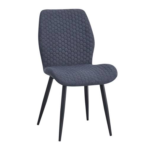 CLARA Καρέκλα Τραπεζαρίας Μέταλλο Βαφή Μαύρο, Ύφασμα Σκούρο Γκρι Ε-00025527 ΕΜ7914,1