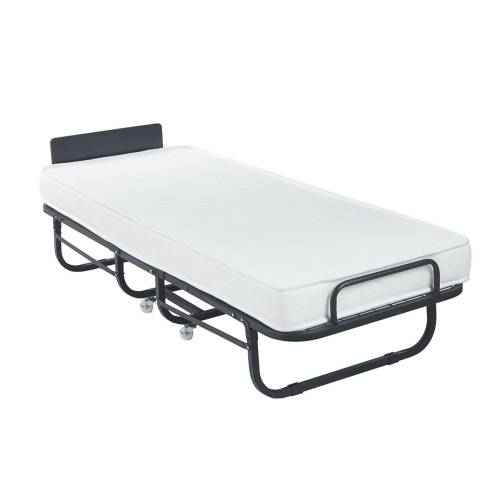 COLMAN Κρεβάτι Πτυσσόμενο Βοηθητικό Μέταλλο Βαφή Μαύρο, Στρώμα 12cm Ε-00025543 Ε8049
