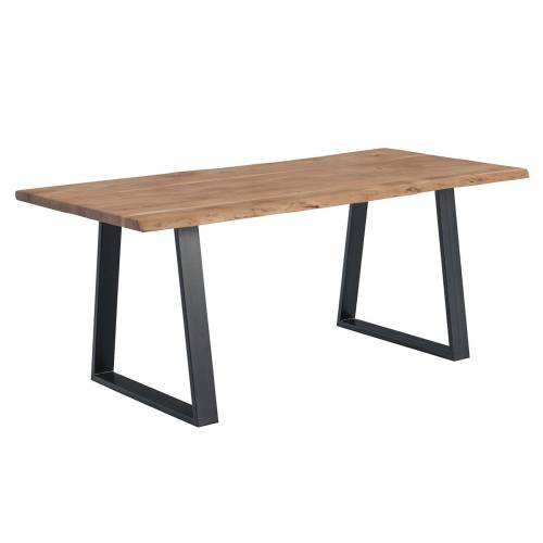 LIZARD-W Τραπέζι Κουζίνας - Τραπεζαρίας, Μέταλλο Βαφή Μαύρο, Ξύλο Ακακία Φυσικό Ε-00025559 ΕΑ7095,W