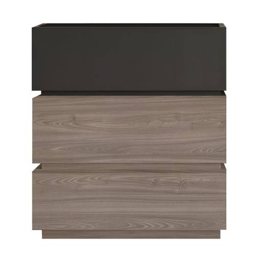VANITY Κομοδίνο 3 Συρτάρια Αποχρώσεων Sonoma Oak & Grey, με Αποσπώμενα χρωματικά Μέρη Ε-00025616 Ε7352,1