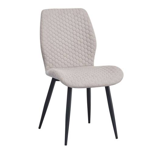 CLARA Καρέκλα Τραπεζαρίας Μέταλλο Βαφή Μαύρο, Ύφασμα Sand Ε-00025640 ΕΜ7914,2