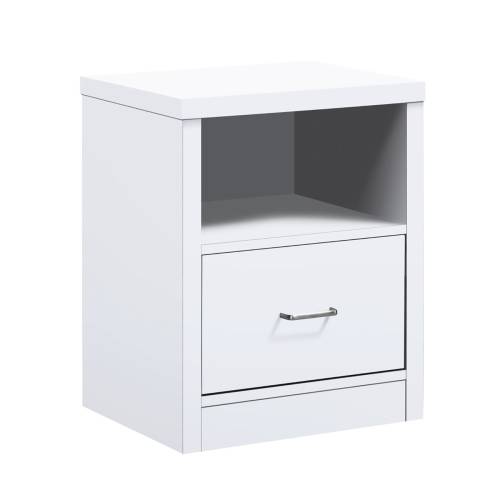 CALIBER Κομοδίνο με 1 Συρτάρι + 1 Ράφι, Απόχρωση Άσπρο Ε-00025704 Ε7387,1