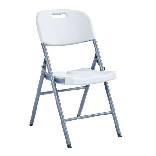 BLOW Καρέκλα Πτυσσόμενη, Μέταλλο Βαφή Γκρι, HDPE Άσπρο Ε-00025711 Ε5060