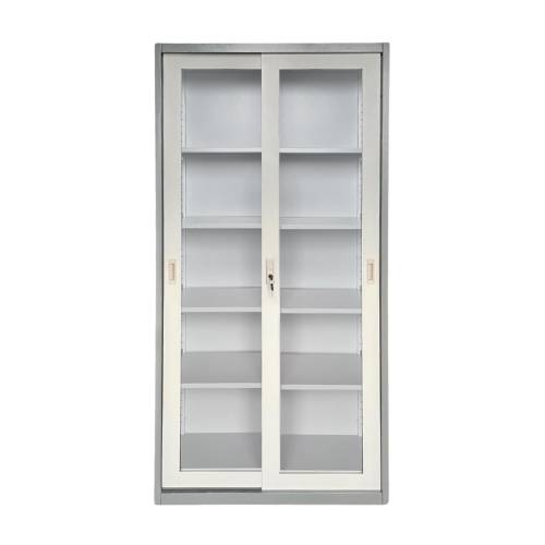 ΝΤΟΥΛΑΠΑ Δίφυλλη με Συρόμενες επάλληλες πόρτες, 4 Ράφια, Μέταλλο Βαφή Γκρι Ε-00025794 Ε6012,1