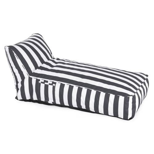 TACO MAX Πουφ Ξαπλώστρα Ανάκλιντρο, 100% Αδιάβροχο Ύφασμα Ριγέ Άσπρο/Γκρι Ε-00026043 Ε029,50