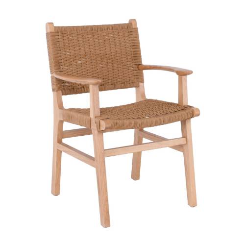 COMO Πολυθρόνα Τραπεζαρίας Φυσικό, Κάθισμα Paper Rope Ε-00026047 Ε7028