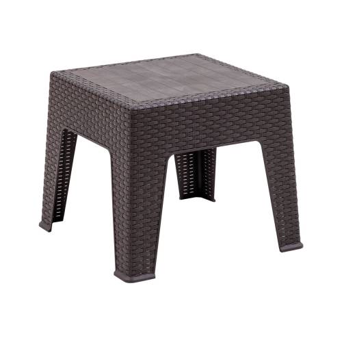 RATTAN Τραπεζάκι Βοηθητικό - Ξαπλώστρας, Στοιβαζόμενο, PP-UV (Rattan Look) Καφέ Ε-00026160 Ε355,4