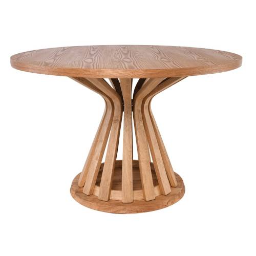 FABIO Τραπέζι Ροτόντα Τραπεζαρίας, MDF Απόχρωση Φυσικό Ε-00026255 Ε7677,2