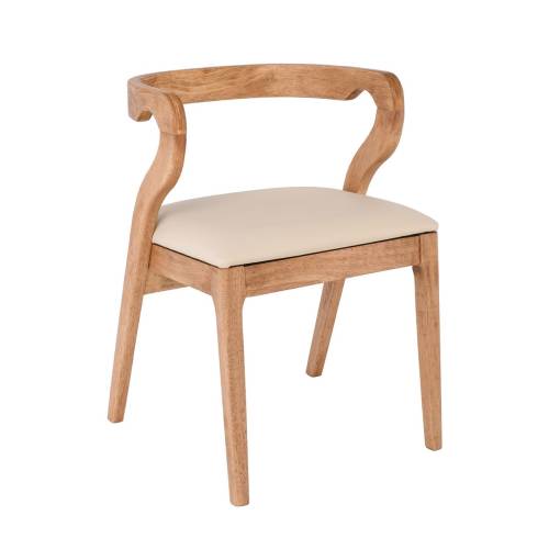 FRANKY Καρέκλα Τραπεζαρίας, Απόχρωση Φυσικό, Pu Εκρού Ε-00026265 Ε7683,2